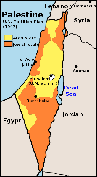 UN Partition Plan for Palestine, 1947 (Google Images)