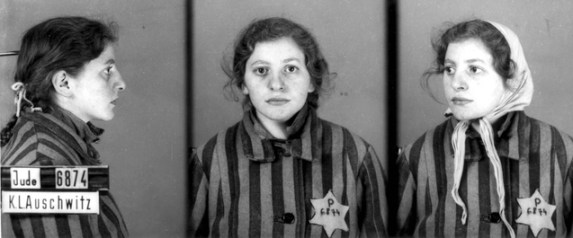 Auschwitz Identification photograph. Prisoner number 6875. (Courtesy of Yad Vashem images)