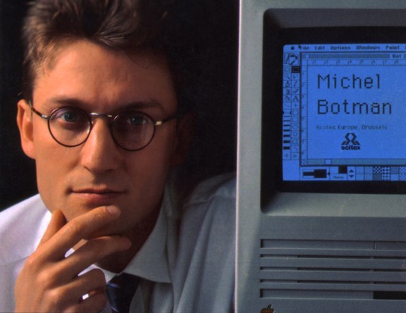 Michel Botman, Scitex Europe, Brussel, 1990 (With Mac Classic SE).